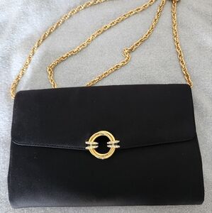 Rodo Black and Gold Shoulder Bag with Chain Strap